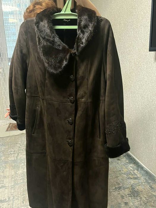 Облегченная дубленка с отделкой из норки