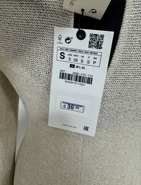 Rochie lunga eleganta cu sclipici de gala maneci lungi Zara marimea S