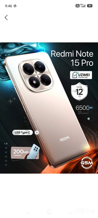 Redmi note 15 pro yangidek turibdi