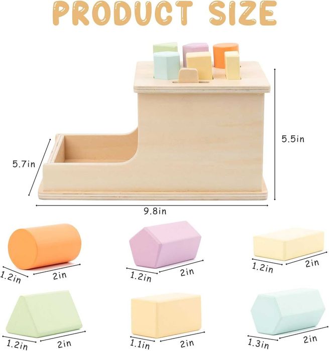 Монтесори дървена игра с кубчета от Busy edition