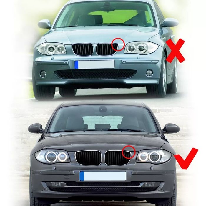Grile Duble Bmw E81 E82 E87 E88 Negru Lucios M Power Seria 1