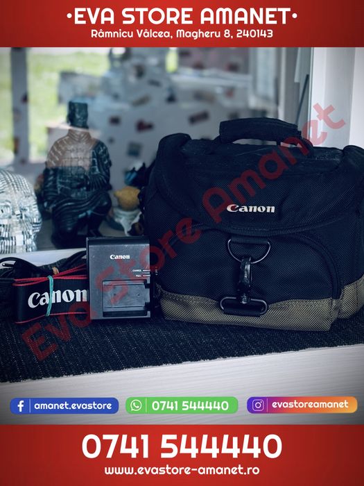 KIT Aparat foto DSLR Canon EOS 1100D 12.2MP cu Obiectiv EF-S 18-55mm IS II + Geanta + Curea + Alimentator original