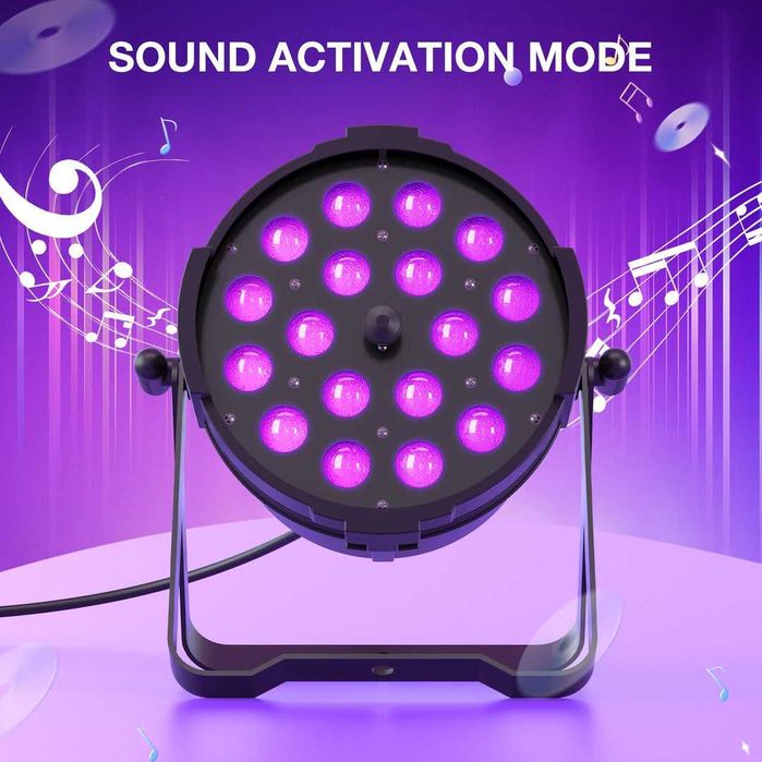 18 LED Par Spot RGBWA UV 6 IN 1, 105W DMX512