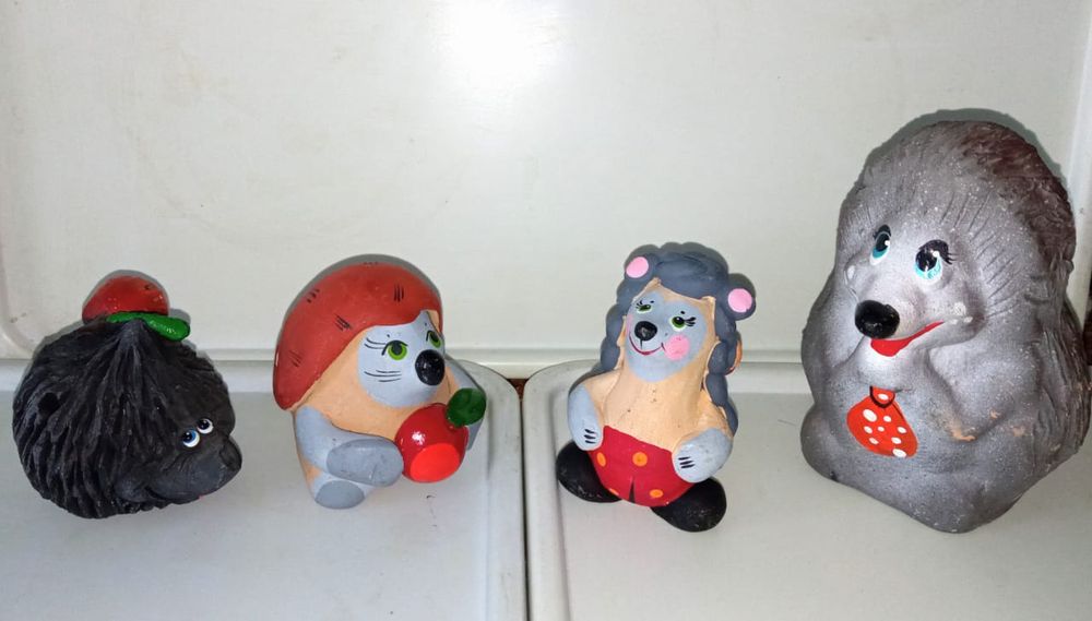 Ёжики- Статуэтки, Свистульки, Колокольчик