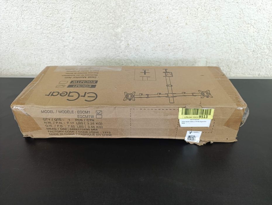 Suport dublu de birou 2 monitoare  ErGear  13-32"  reglabil  inclinare înălțime brațe articulate