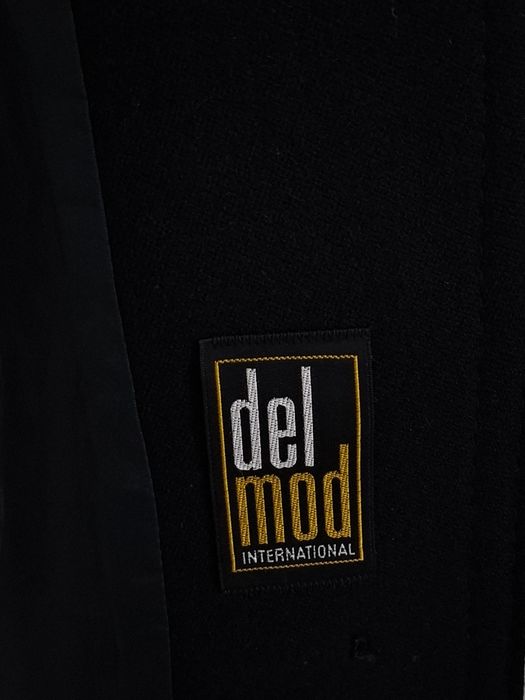 Palton negru lung dama, Delmod, mărime XL, lână virgina
