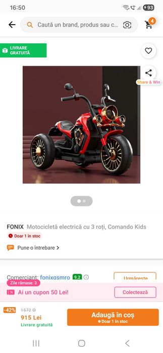 Vand motocicleta cu 3 roti