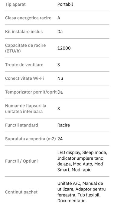 Aparat clima portabila