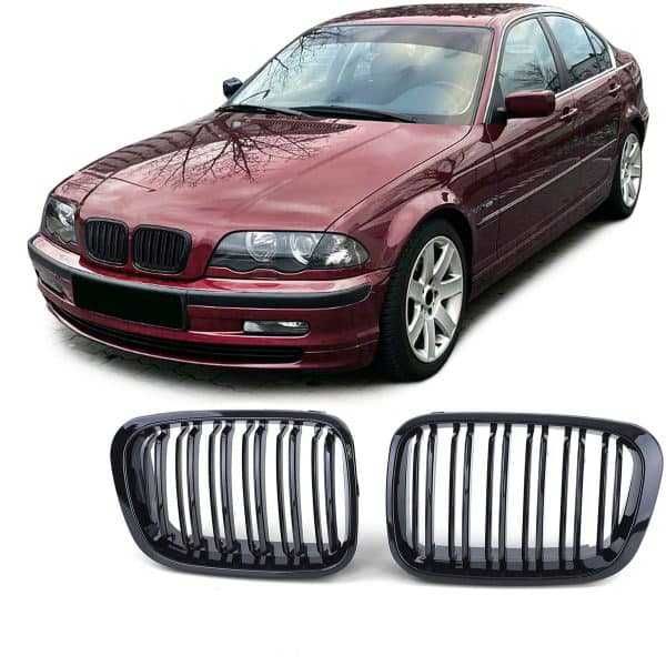 Двойни бъбреци черен гланц за BMW E46 ПРЕДИ фейслифт 1998-2001: