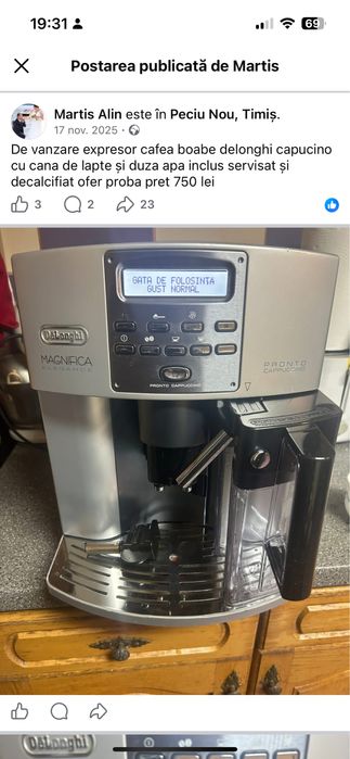 Delonghi magnifica capucino