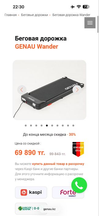 Беговая дорожка GENAU WANDER