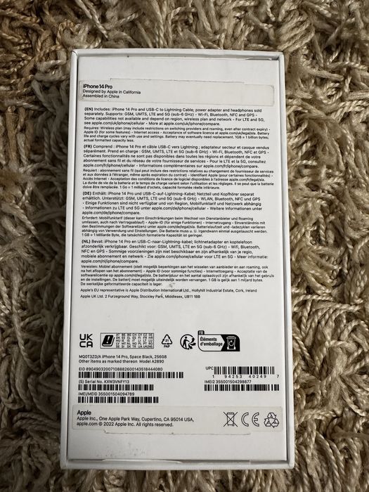 IPhone 14 Pro negru, 256 GB, FULL BOX, ca nou!