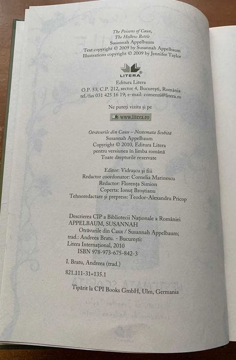 Cartea “Otrăvurile din Caux”