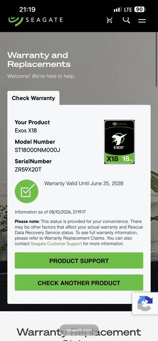 Hard Seagate 18tb Exos x18