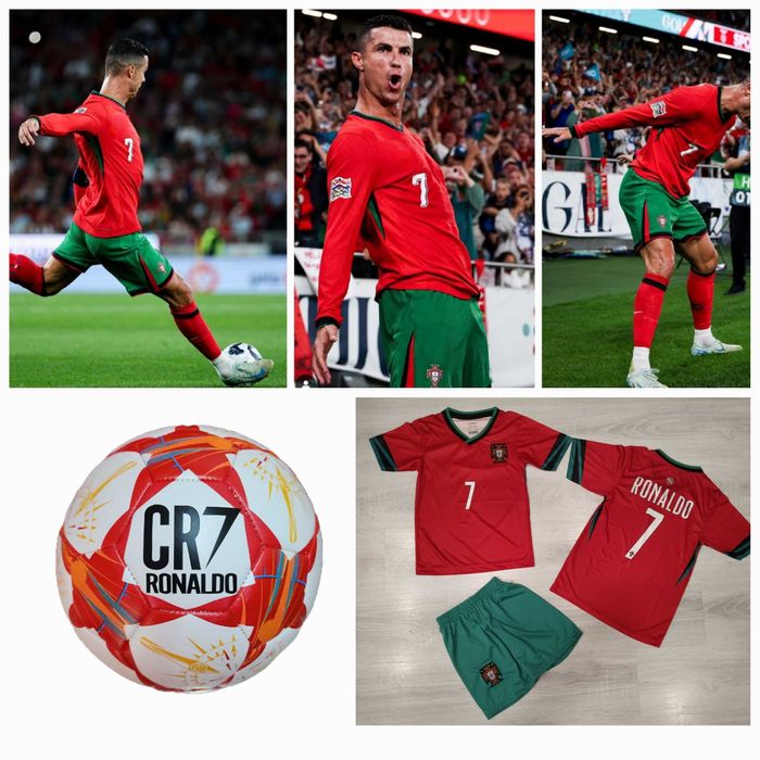 Cr7 Portugal Екип + Топка + чорапи и Подарък Шапка Роналдо Португалия