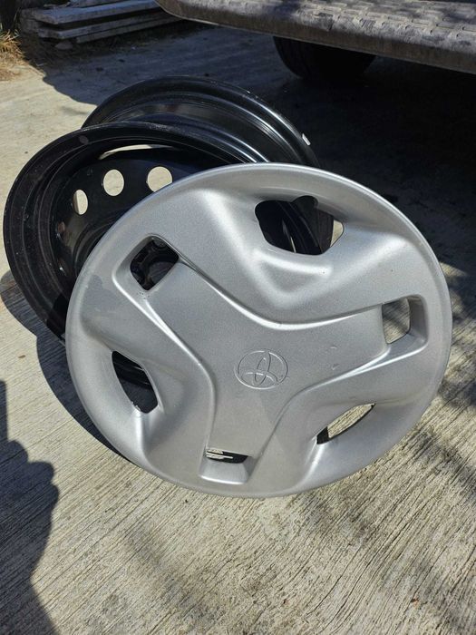 Set jante tablă Toyota 14” + capace originale + piulițe