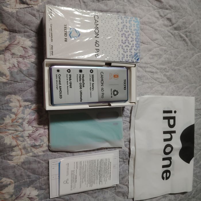 Sotaman yoki obmen Tecno camon 40 pro 8/256 4g yengi polniy komplekt