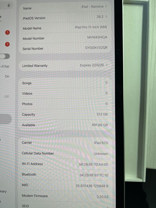 Ipad 11 Pro (M4), 512 GB, conctivitate Wifi + cellular. 5800 lei