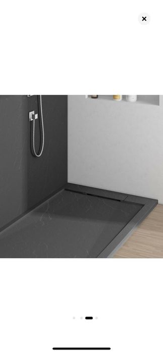 Cadita de dus compozit 130x90 cm, cu strat antiderapant, gri antracit