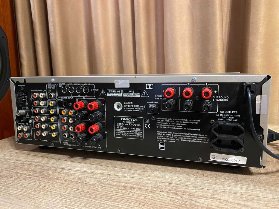 Onkyo TX-DS494 AVReciver 5.1 dolby digital prologic dts surround Wrat