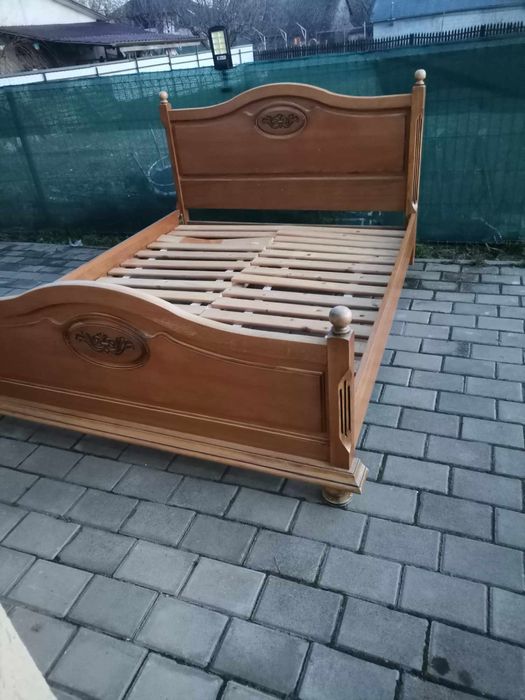 Pat lemn masiv+saltea