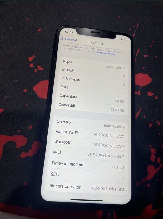 Iphone x negru in stare buna