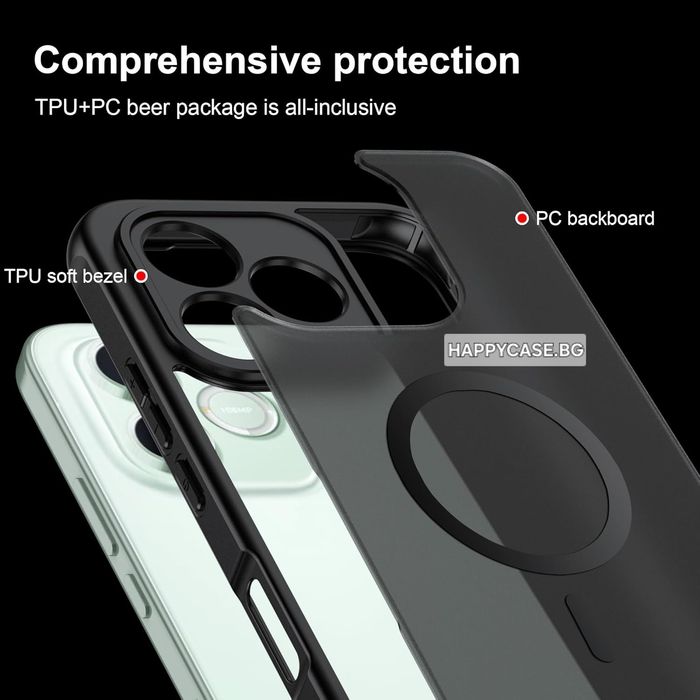 Apple iPhone 18 Pro Max / 18 Pro / 17 Pro Max / 17 Pro / FROSTED MAGSAFE Матов кейс гръб
