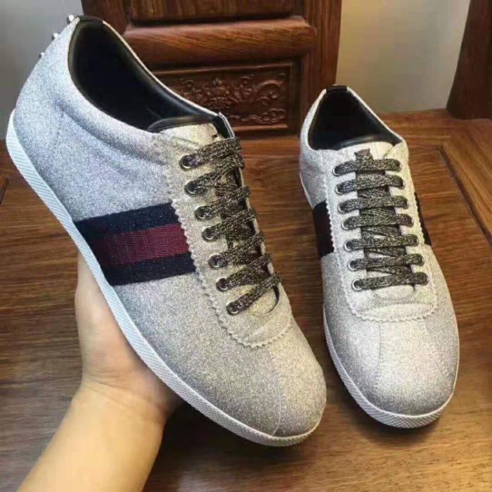 Мъжки обувки кецове GG Bambi Silver Glitter размер 45