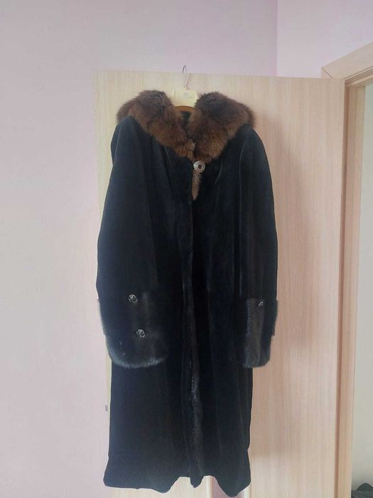 Шуба норковая с капюшоном
