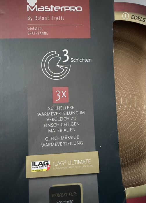 Vând Tigaie Antiaderentă Masterpro Hi-Tech, 28cm, Oțel Inoxidabil Nouă