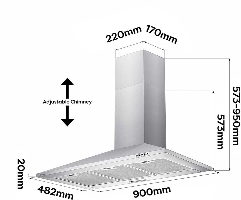 Кухненски Абсорбатор Ciarra (CAS9201A) 90см
