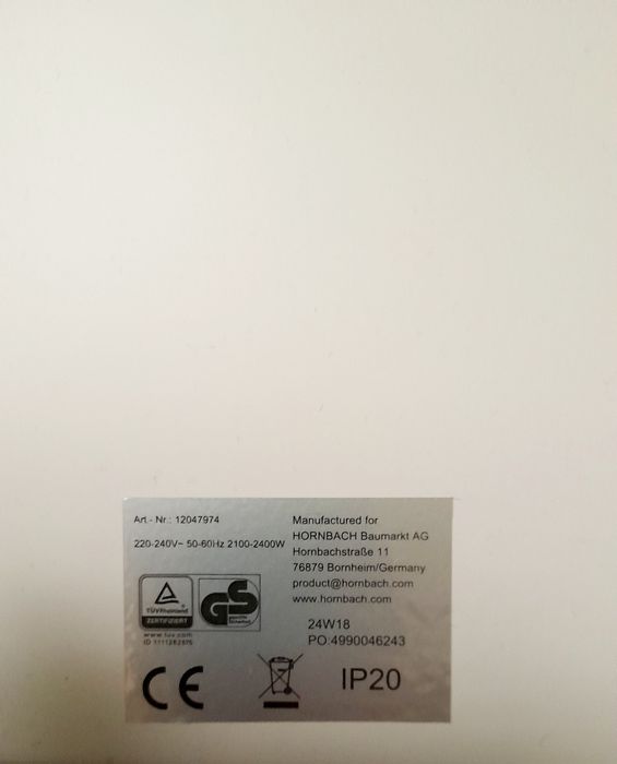 Convector ptr încălzire silenţioasă 3 trepte încălzire cu ventilator