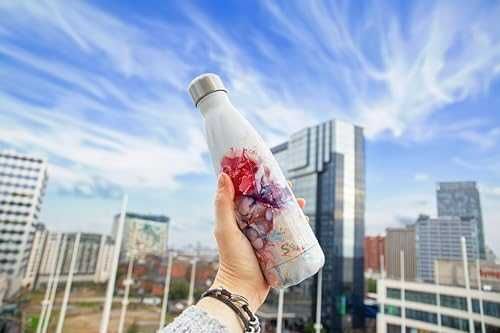 Нова Вакуумна бутилка S'well Rose Marble 500мл -държи топло и студено