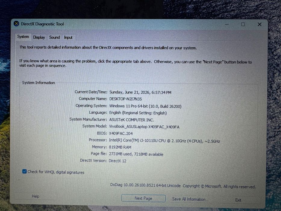 Laptop Asus foarte putin utilizat