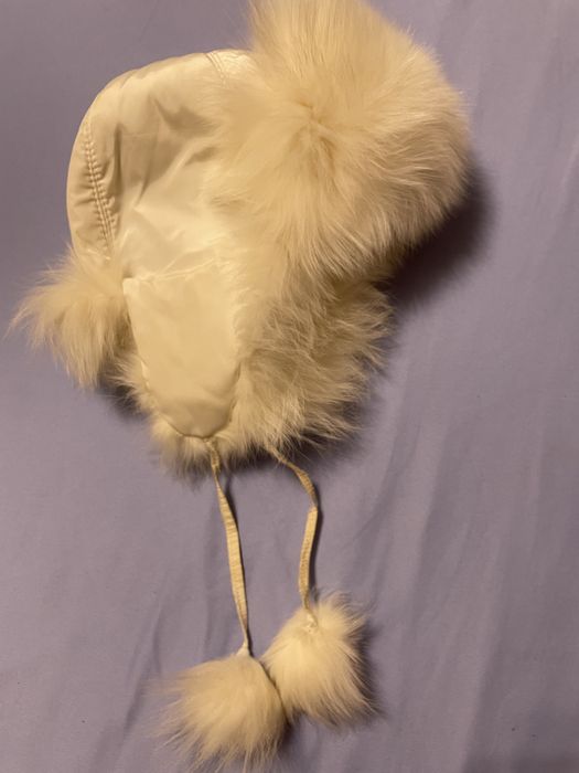 Зимняя шапка из песца на девочку