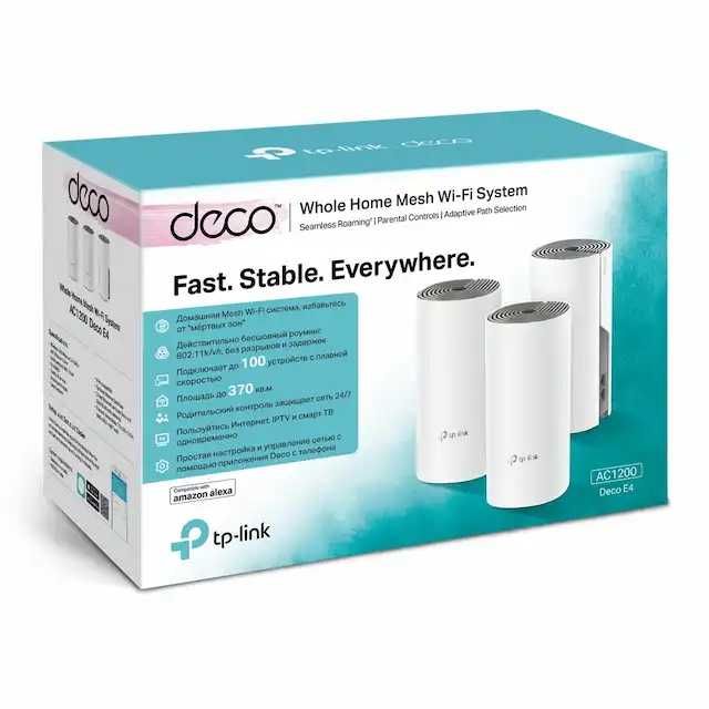 TP-Link Deco E4 (3-2-1-pack) /AC1200 Home Mesh WiFi System Роутер 1,4й