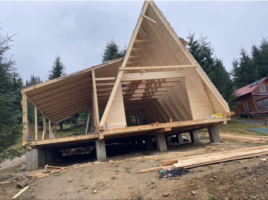 Constructii cabane A-Frame si case Modulare din lemn