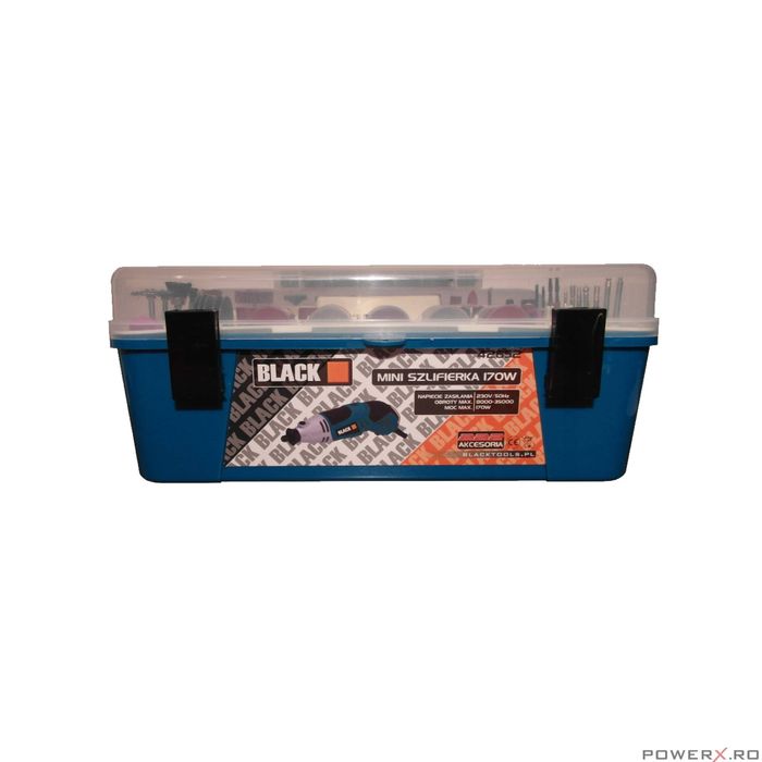 Mini polizor, biax, 170 W, cu accsorii 170 piese Black