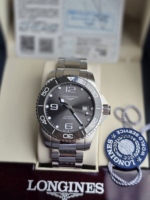 Longines Hydroconquest 43mm automatic, garanție 2 ani B&B, ceramic