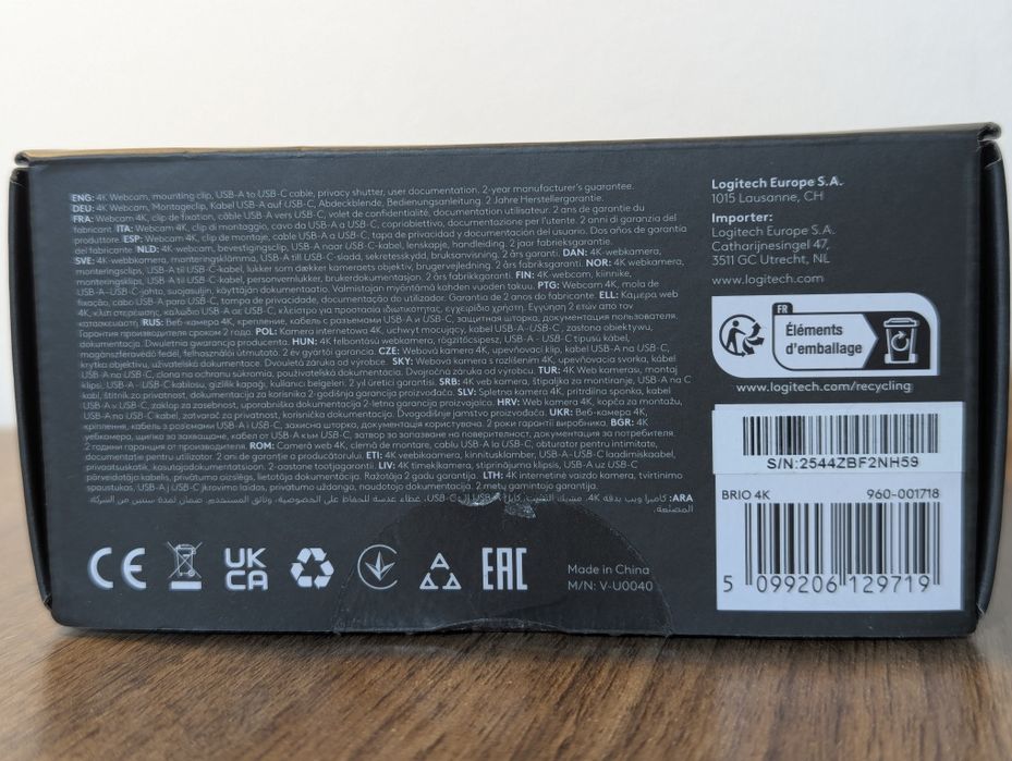 Webcam  Logitech Brio 4K