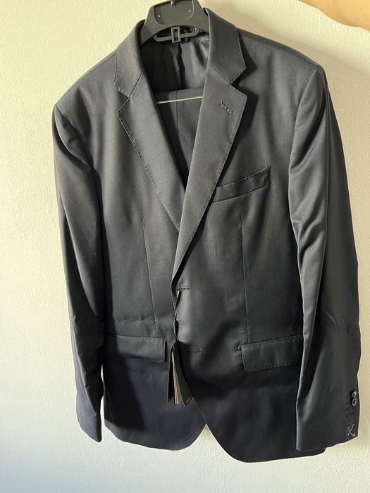 Costum Massimo Dutti  sacou 52 blue pantaloni 40 nou