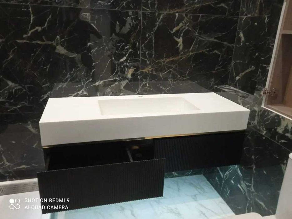 Умывальник (раковина) в ванную комнату из камня (акрил, кварц)