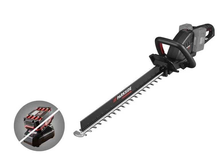 Foarfeca pentru gard viu PARKSIDE PERFORMANCE PPHSA 40-Li B2 40V, functioneaza cu 2 acumulatori 20v taiat fierastrau drujba sabie