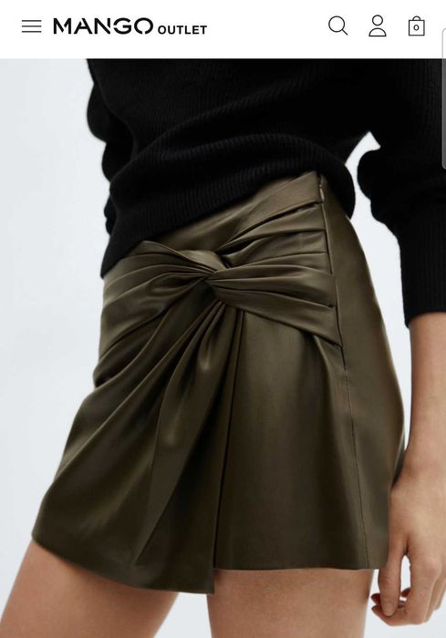 Fustă-pantalon Mango din imitaţie de piele