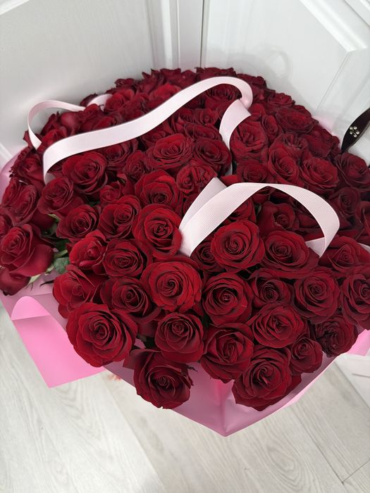 Продам 101 роз красных свежие