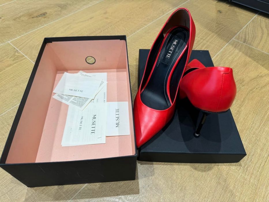 Pantofi stiletto damă MUSSETTE – roșu intens -editie limitata