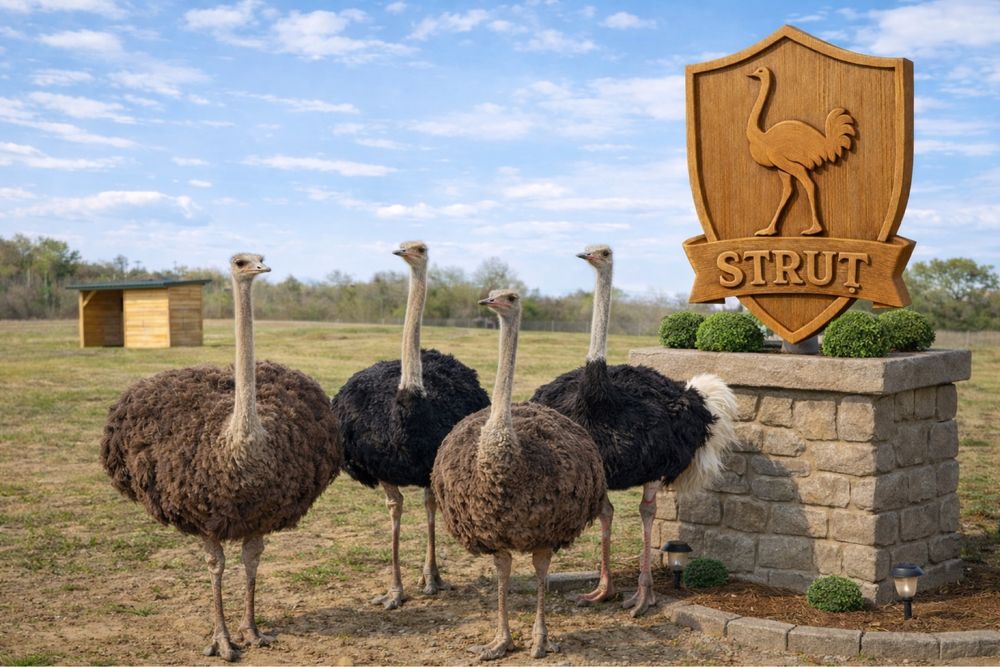 Struți africani maturi – strut reproducător ferma MY OSTRICH
