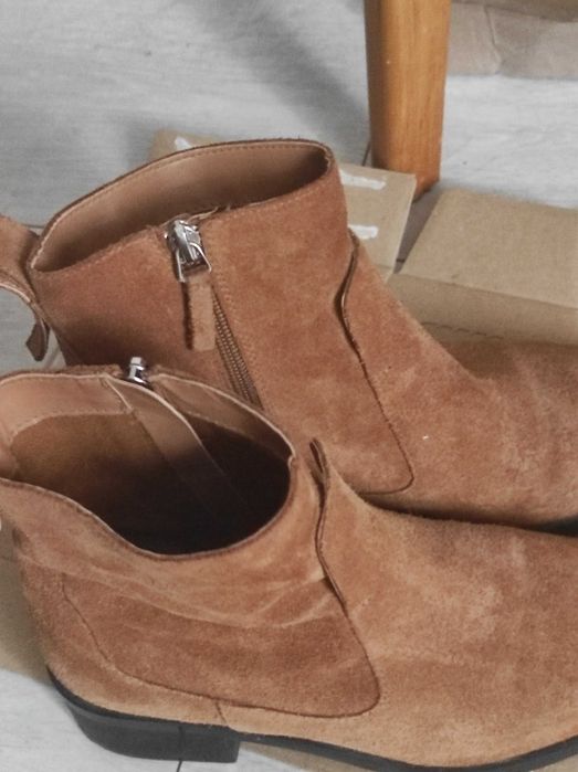 Papuci Zara 37 piele naturală întoarsă