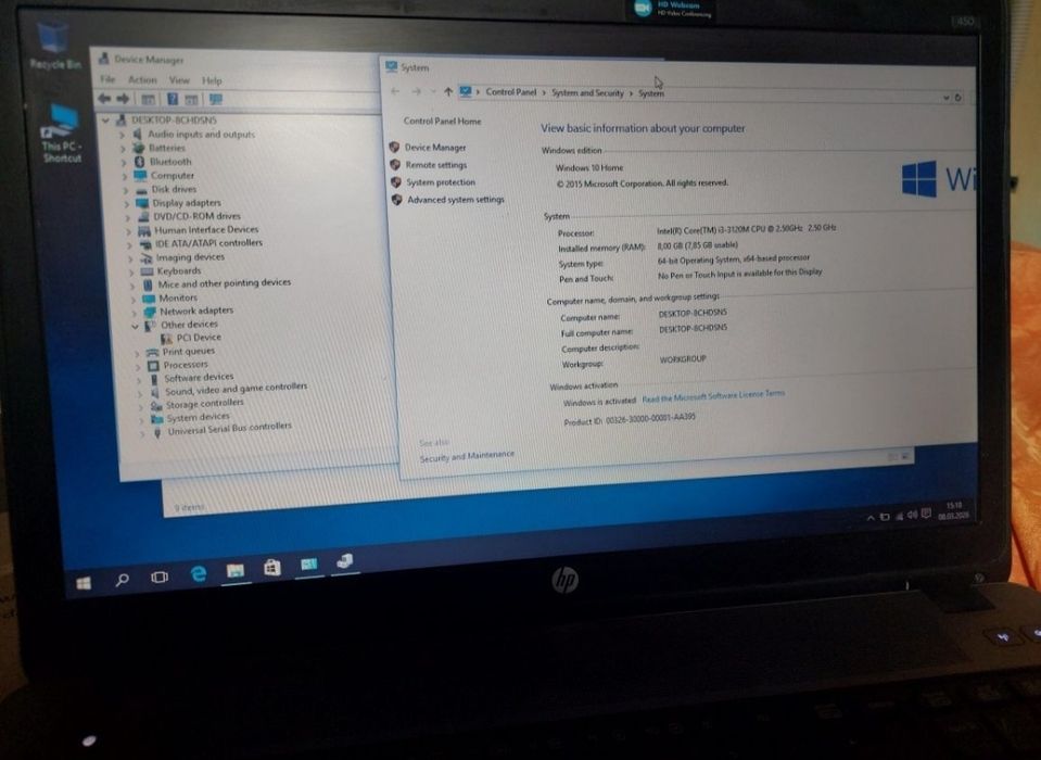 Laptop Hp Probook 450 i3