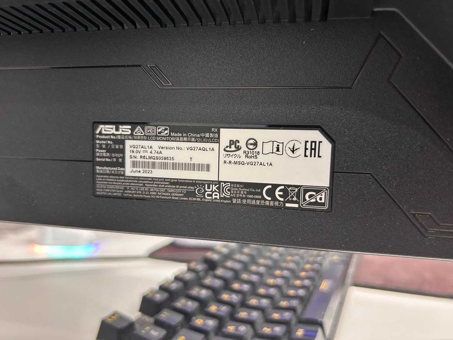 Монитор 27" Asus TUF Gaming VG27AQL1A